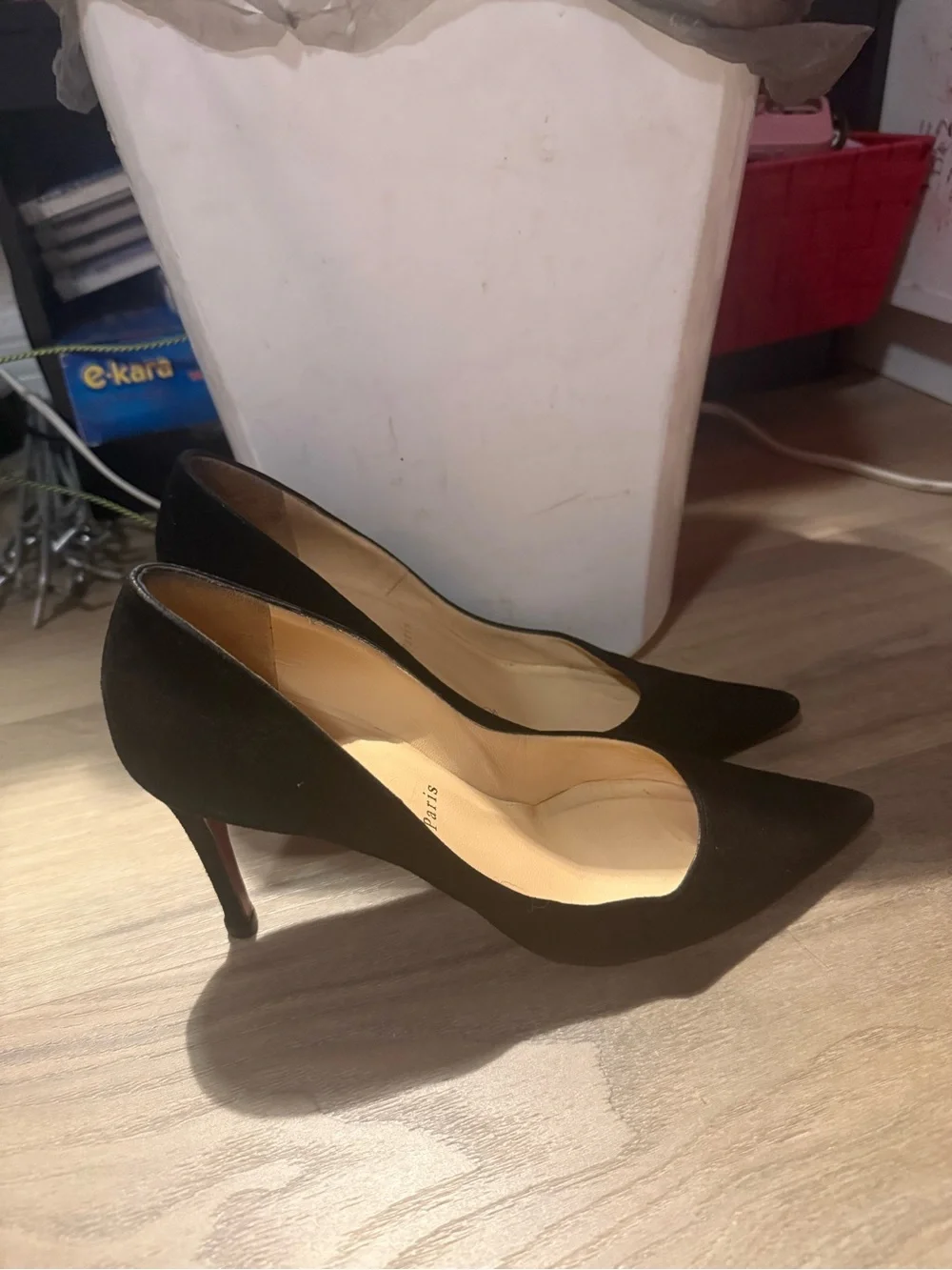 Christian Louboutin Black Suede Pointed Pumps